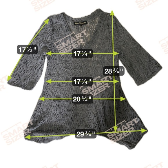 NWOT FRENCH BAZAAR Dark Gray Knit Tunic Top, swim suit cover up Size Large - Picture 9 of 9